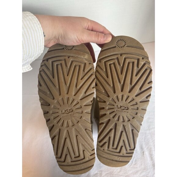 UGG UGGS Boots Sparkle METALLIC WHITE CREAM 1002065 GLITTER Size 8 Short Sherpa - Picture 3 of 5